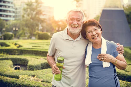 A cancer free active older couple